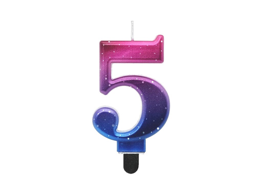 Éjszakai égbolt fém számgyertya - 5 - öt