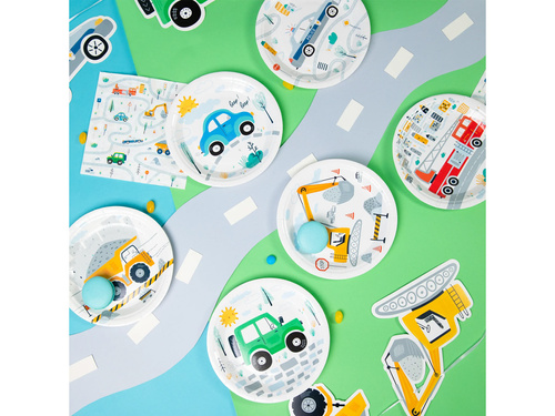 Papírtányérok az autók születésnapjára - 18 cm - 6 db.