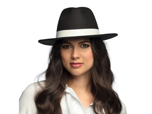 Deluxe fekete gengszterkalap - 1 db.