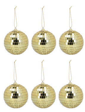 Arany diszkógömb - 8 cm - 6 db.