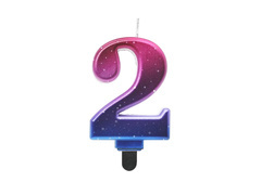 Night Sky fém számgyertya - 2 - kettő - kettő