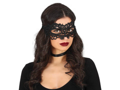 Fekete csipke farsangi maszk - 1 db.