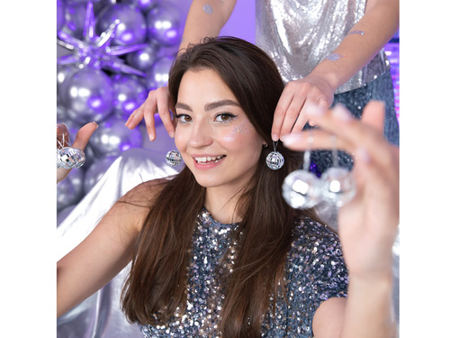 Ezüst diszkógömb - 3 cm - 12 db.