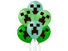 Nyomtatott lufi Pixels - 30 cm - 12 db.