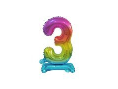 Álló fólialufi 3 szivárványos lufi - 38 cm