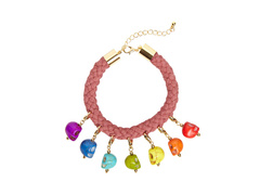 Zsinór karkötő 7 színes koponyával