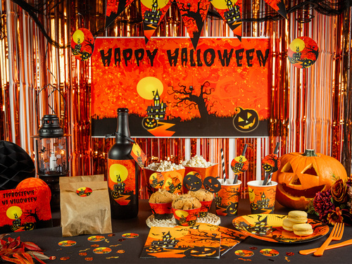 Halloween kísértetház papírpoharak - 250 ml - 6 db.