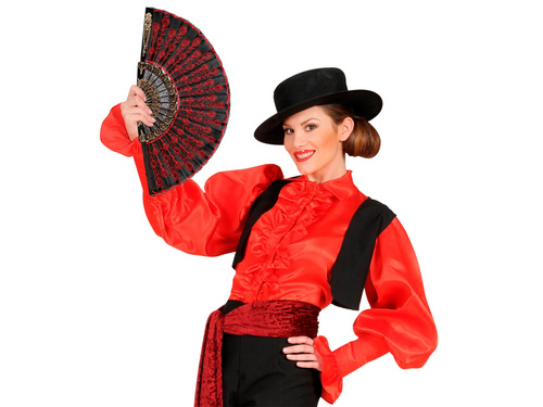 Spanyol legyező fekete és arany színben - 1 db.