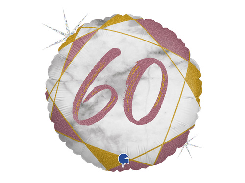 Fólialufi 60. születésnapra rózsaszín arany - 46 cm - 1 db.