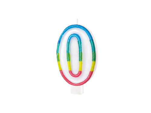 Számgyertyák színes szegéllyel 80-as számmal - 8,5 cm - 2 db.