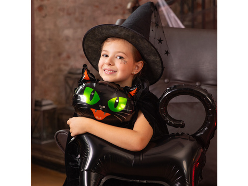 Fekete cica álló fólialufi - 62 x 65 cm - 1 db.