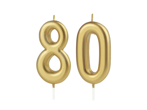 Arany számgyertyák - 80 - 2 db.