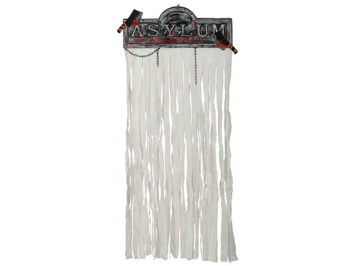 Fehér ajtófüggöny Halloween felirattal - 1 db.