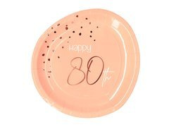 Boldog 80. barackos születésnapot tányérok - 23 cm - 8 db.