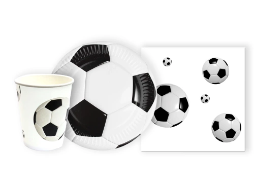 Készlet poharak + papírtányérok Football - 44 db.