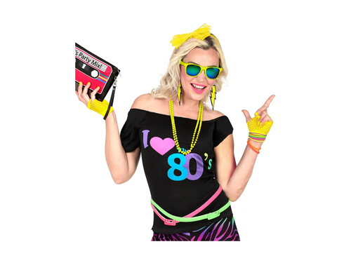 Neon sárga hálós ujjatlan kesztyű