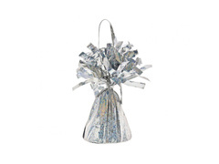 Fóliasúlyok héliummal töltött léggömbökhöz - holografikus ezüst - 145 g