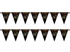 Csillogó zászlós banner hatvanadik születésnapra - 5m