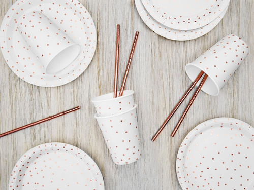 Papírpoharak Dots fehér - 260 ml - 6 db.