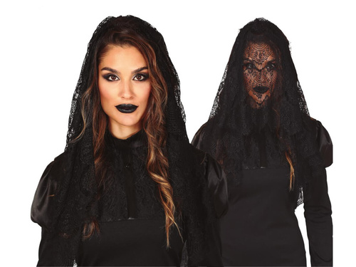 Fekete csipkefátyol - 1 db.