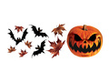 Halloween tök fali dekoráció - 10 db.