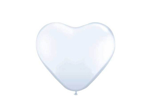 Fehér szív lufi - 30 cm - 100 db.