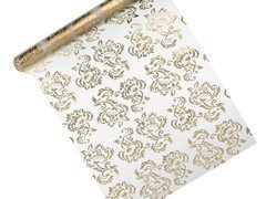 Fehér organza kétoldalas nyomtatással - 36 cm x 9 m.