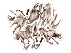 Kétoldalas dekoráció Lovak - 12 db.