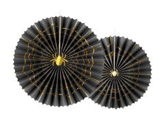 Akasztós dekorációs rozetták pókháló pókkal - 2 db.