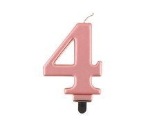 Fém szám gyertya rózsaarany - 4 - négy - négy