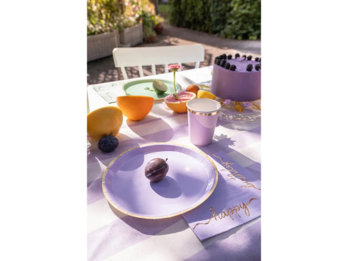 Pasztell születésnapi papírtányérok - 21 cm - 6 db.