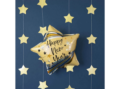Boldog új évet csillag fólialufi - 45 cm - 1 db.