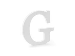 Fa dekoráció G betű - fehér