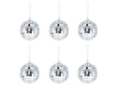 Ezüst diszkógömb - 7 cm - 6 db.