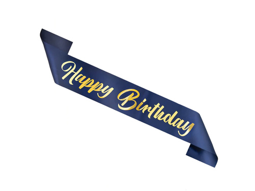 Boldog születésnapot sash tengerészkék - 1 db.