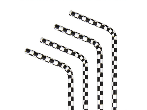 Kockás születésnapi szívószálak - 19,5 cm - 10 db.