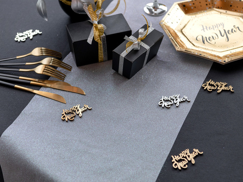 Dekoráció csillogó asztali futó - ezüst - 28 cm x 3 m - 1 db.