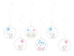 Lány vagy fiú függő dekoráció - 6 db.