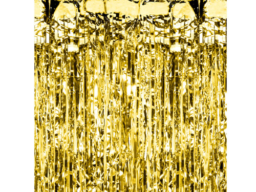 Függöny - arany fém ajtófüggöny - 250 cm x 100 cm