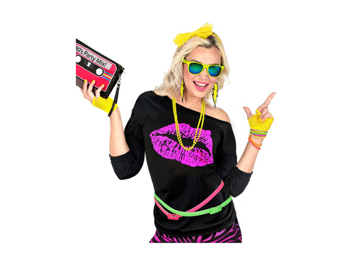 Neon sárga hálós ujjatlan kesztyű