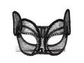 Fekete macska farsangi maszk flitterekkel - 1 db.