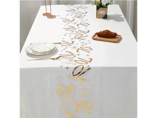 Nyomtatott asztali futó dekoráció 70. születésnapra - 28 cm x 5 m - 1 db.