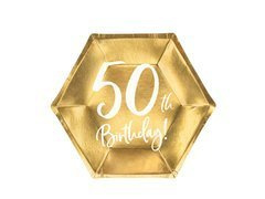Arany 50. születésnapi tányérok - 20 cm - 6 db.