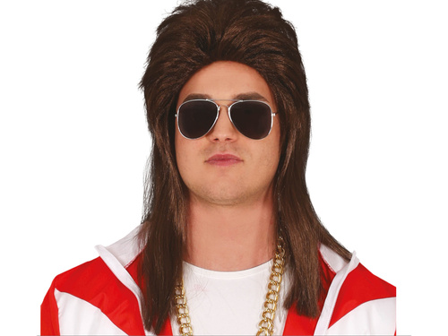 Férfi barna 1970-es évekbeli paróka - 1 db.