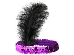 Retro lila toll és flitteres fejpánt - 1 db.