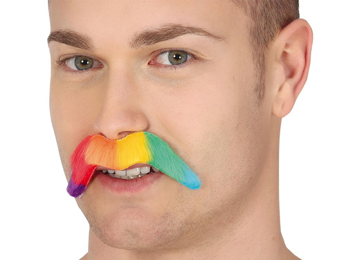 Szivárványos bajusz - 1 db.