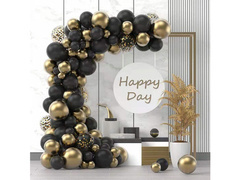 Léggömb készlet lufi girlandhoz fekete - 107 db.