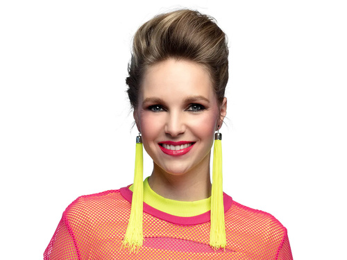 Neonsárga bojtos fülbevaló - 1 pár.