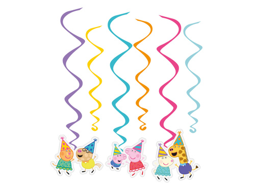 Peppa Pig függő dekoráció - 6 db.