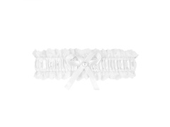 Fehér csipke harisnyakötő masnival - 1 db